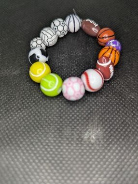 Sports Ball Bead Stretch Bracelet - Multicolor